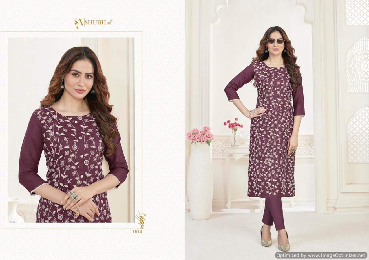 Shubh Kashvi Ethnic Regular Wear Rayon Cotton Designer Kurti Collection